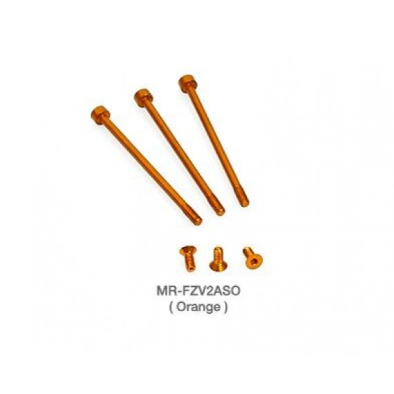 MR-FZV2ASO FLETA ZX V2 Case & Timing Cap Aluminum Screws Orange 6pcs