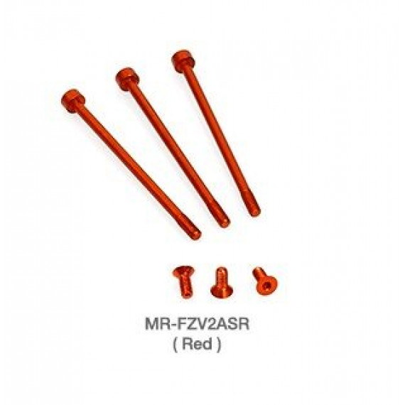 MR-FZV2ASG FLETA ZX V2 Case & Timing Cap Aluminum Screws Red 6pcs