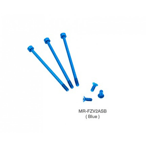 MR-FZV2ASG FLETA ZX V2 Case & Timing Cap Aluminum Screws Blue 6pcs