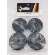 S-T40JGM3B 1/10 High-Performance Touring Slick Tire Set 40-J Disc Black Wheels (4 pcs/set)