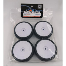 40RVS Team Powers 1/10 Touring 24mm Pre-Glued Rubber Tire Set Disc White Wheels (4 pcs/set) TP-TPG4004RVS