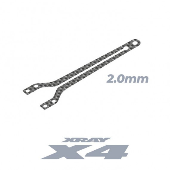 301072 XRAY X4 Graphite Upper Deck - Split Front 2.0mm