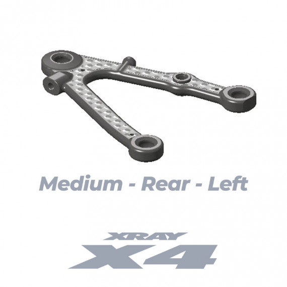 302181-M XRAY X4 CCF Carbon Fiber Fusion Front Lower Arm - Meidum - Left