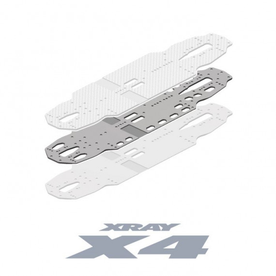 301013 XRAY X4 2.0mm Alu Flex Chassis - Swiss 7075 T6