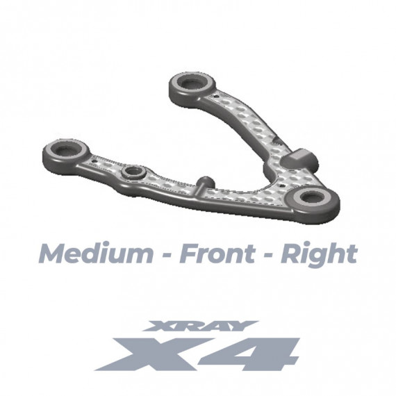 302180-H XRAY X4 CCF Carbon Fiber Fusion Front Lower Arm - Hard - Right