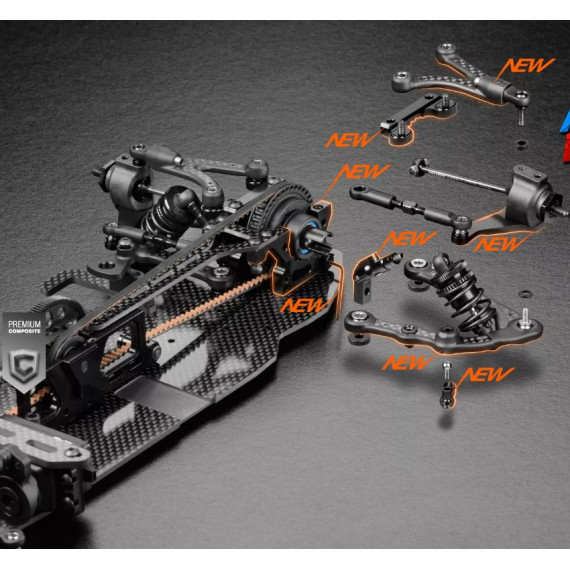 PRE-ORDER X4'24 1:10 Touring Car Kit Carbon Chassis with Free EMS shipping for worldwide 