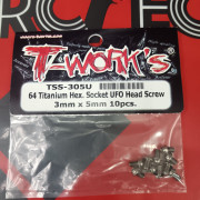 T-Work's TSS-U 64 Titanium M3 Hex. Socket UFO Head Screw