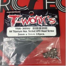 T-Work's TSS-U 64 Titanium M3 Hex. Socket UFO Head Screw