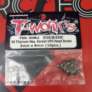 T-Work's TSS-U 64 Titanium M3 Hex. Socket UFO Head Screw