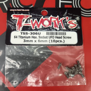 T-Work's TSS-U 64 Titanium M3 Hex. Socket UFO Head Screw